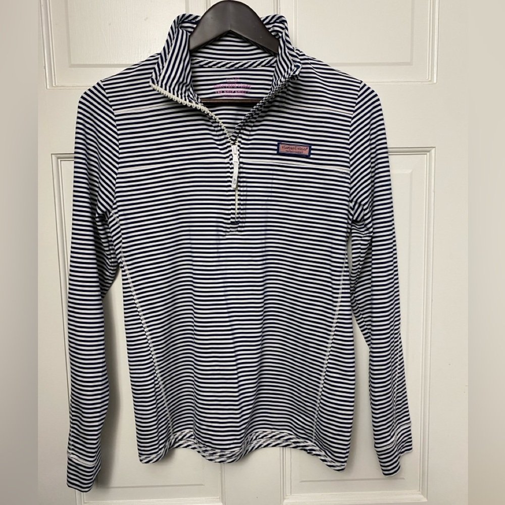 Vineyard Vines Navy and White Striped Sankaty Shep Shirt